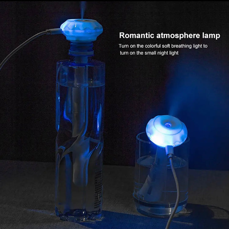 USB Mini Ultrasonic H20 Air Humidifier, LED Lamp USB Water Bottle Cup, Mist Maker With Cool Light For Office USB Mini Ultrasonic H20 Air Humidifier, LED Lamp USB Water Bottle Cup, Mist Maker With Cool Light For Office
